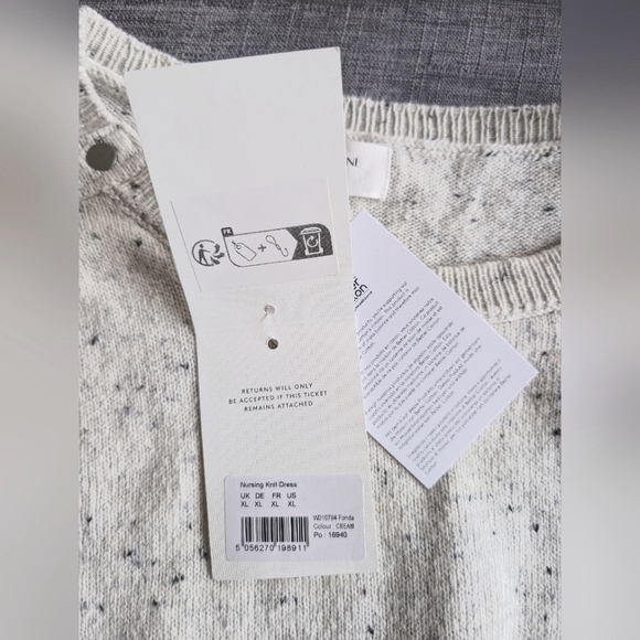 NWT XL Seraphine Fonda Cream Cotton Blend Maternity & Nursing Sweater Dress - Picture 10 of 15